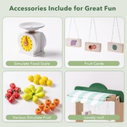 Stand din lemn cu fructe si cantar, 47 cm, 3 ani 01