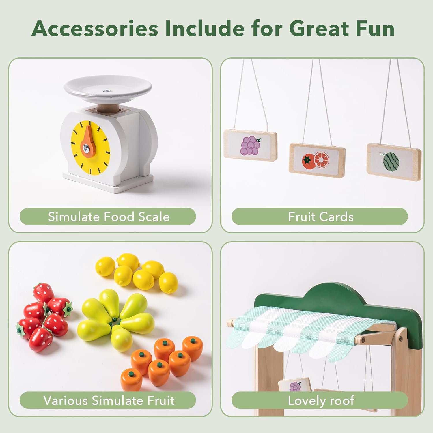 Stand din lemn cu fructe si cantar, 47 cm, 3 ani 01