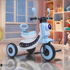 Tricicleta cu lumini, sunete, Ajustabila, 1-7 ani, Albastru