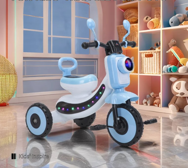Tricicleta cu lumini, sunete, Ajustabila, 1-7 ani, Albastru