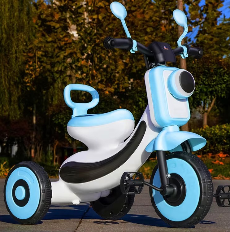 Tricicleta cu lumini, sunete, Ajustabila, 1-7 ani, Albastru