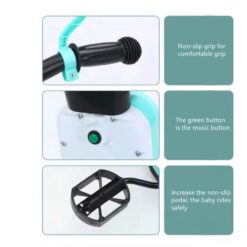 Tricicleta cu lumini, sunete, Ajustabila, 1-7 ani, Roz