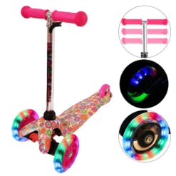 Trotinetă cu 3 roți cu lumini, pentru copii 3-6 ani+, Roz 01