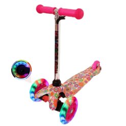 Trotinetă cu 3 roți cu lumini, pentru copii 3-6 ani+, Roz 01