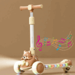 Trotineta far si lumini, sunete, pliabila, 3 ani+, Ursulet Maro