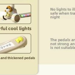 Trotineta far si lumini, sunete, pliabila, 3 ani+, Ursulet Roz