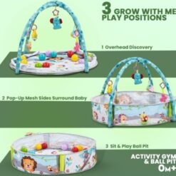 Centru activitati bebelusi, Salteluta cu piscina, arcada si 15 bile, 6 luni+ 02