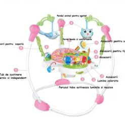 Centru de activitati pentru bebelusi, Jumper interactiv, 6 LUNI+, ajustabil pe inaltime, scaun rotativ 360° 01