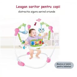 Centru de activitati pentru bebelusi, Jumper interactiv, 6 LUNI+, ajustabil pe inaltime, scaun rotativ 360° 01