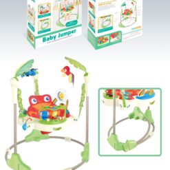 Centru de activitati pentru bebelusi, Jumper interactiv, 6 LUNI+, ajustabil pe inaltime, scaun rotativ 360°, Tropical 01