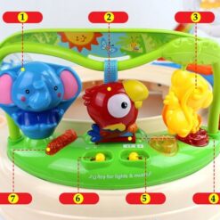 Centru de activitati pentru bebelusi, Jumper interactiv, 6 LUNI+, ajustabil pe inaltime, scaun rotativ 360°, Tropical 01