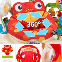 Centru de activitati pentru bebelusi, Jumper interactiv, 6 LUNI+, ajustabil pe inaltime, scaun rotativ 360°, Tropical 01