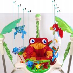 Centru de activitati pentru bebelusi, Jumper interactiv, 6 LUNI+, ajustabil pe inaltime, scaun rotativ 360°, Tropical 01
