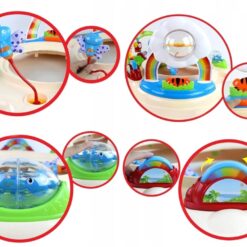 Centru de activitati pentru bebelusi, Jumper interactiv, 6 LUNI+, ajustabil pe inaltime, scaun rotativ 360°, Tropical 01