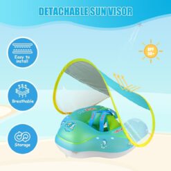 Colac multifunctional cu parasolar si centuri, 2-6 ani, Albastru