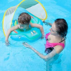 Colac multifunctional cu parasolar si centuri, 2-6 ani, Albastru