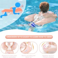 Colac multifunctional cu parasolar si centuri, 2-6 ani, Roz 05