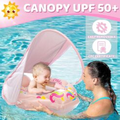 Colac multifunctional cu parasolar si centuri, 6 luni-3 ani, Roz 09