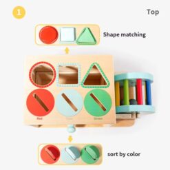 Cutia permanentei, joc multifunctional de Sortare forme si culori 01
