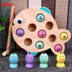Joc de tip Montessori, Dexteritate si joc magnetic de pescuit, 3 ani, Pestisor 01