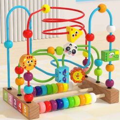 Labirint motricitate cu abac si cifre, Animale, 3 ani 01