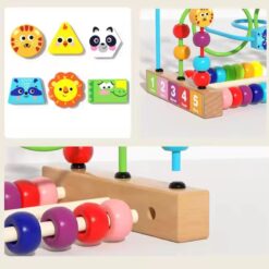 Labirint motricitate cu abac si cifre, Animale, 3 ani 01