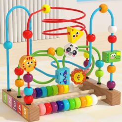 Labirint motricitate cu abac si cifre, Animale, 3 ani 01