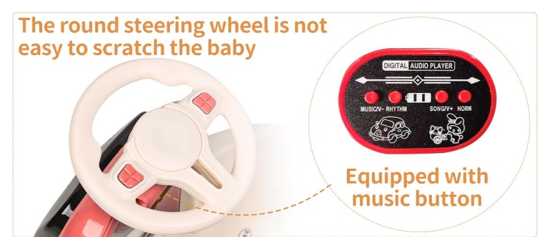 Masinuta Electrica pentru Copii cu 3 Roti, 6V, 2-4 ani, rotire 360 grade 01