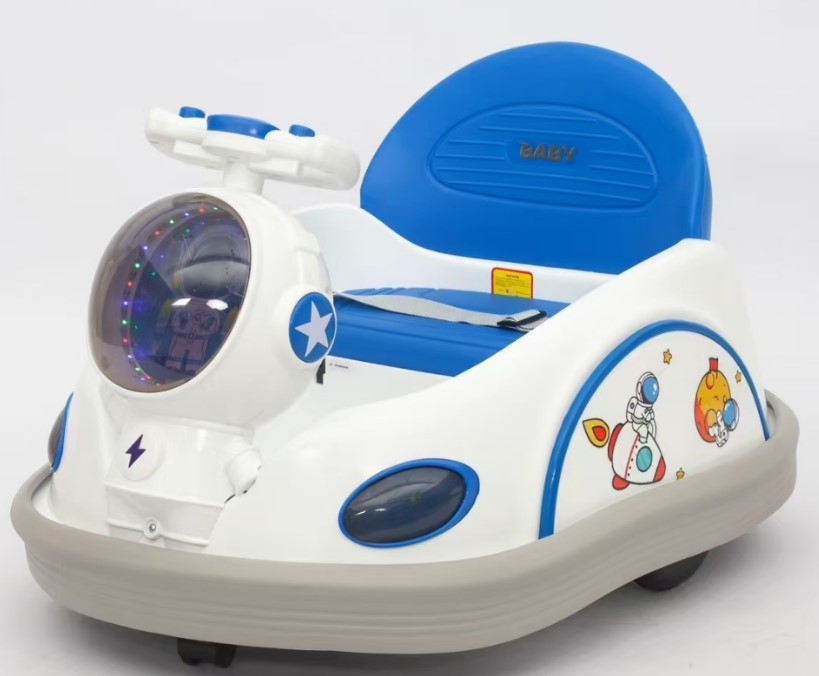 Masinuta Electrica pentru Copii cu 3 Roti, 6V, 2-4 ani, rotire 360 grade, Albastru