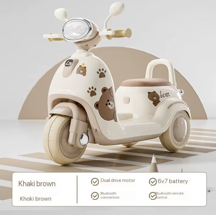 Motociela Electrica pentru Copii cu 3 Roti, 6V 4Ah cu lumina LED muzica, 3-4 ani 07