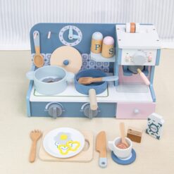 Set de gatit din lemn cu 25 accesorii pentru copii, Bucatarie, 3 ANI 01