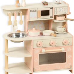 Bucatarie din lemn cu accesorii, 53cm, Roz 06