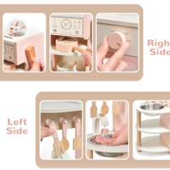 Bucatarie din lemn cu accesorii, 53cm, Roz 06