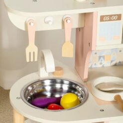 Bucatarie din lemn cu accesorii, 53cm, Roz 06