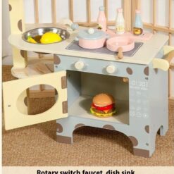 Bucatarie din lemn cu accesorii, 74 cm, Girafa 01