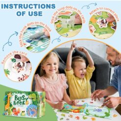Carte cu stickere reutilizabile, Busy Book, Animale, 3ani+