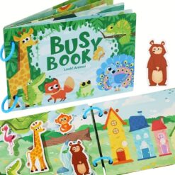 Carte cu stickere reutilizabile, Busy Book, Animale, 3ani+