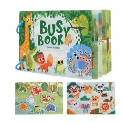 Carte cu stickere reutilizabile, Busy Book, Animale, 3ani+