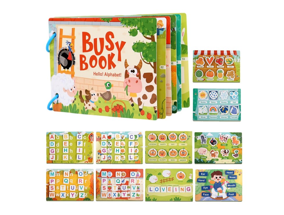 Carte cu stickere reutilizabile, Busy Book, Animale domestice, 3ani+