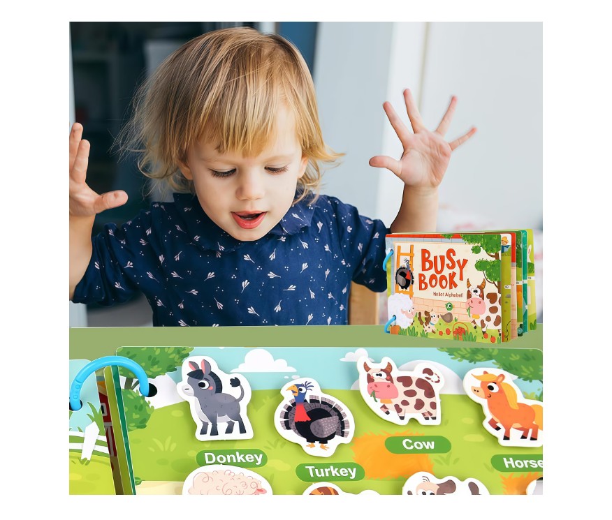 Carte cu stickere reutilizabile, Busy Book, Animale domestice, 3ani+