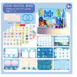 Carte cu stickere reutilizabile, Busy Book, Animale marine , 3ani+