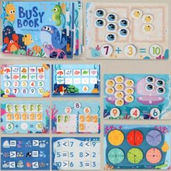 Carte cu stickere reutilizabile, Busy Book, Animale marine , 3ani+