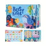 Carte cu stickere reutilizabile, Busy Book, Animale marine, 3ani+