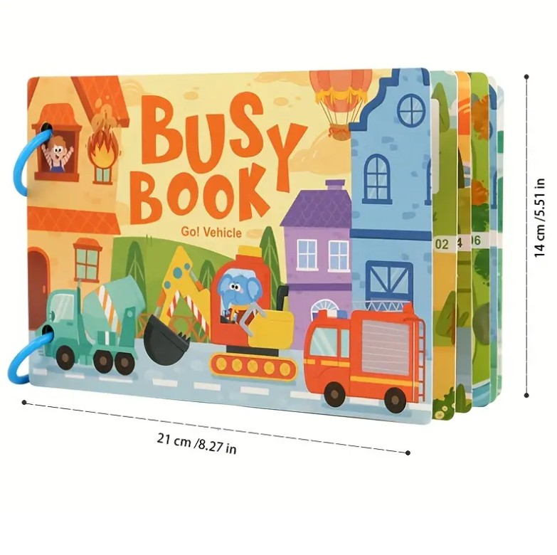 Carte cu stickere reutilizabile, Busy Book, Vehicule, 3ani+