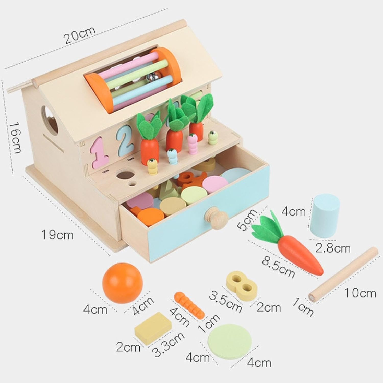 Casuta educationala, 8 in 1 activitati, joc de tip Montessori, 3 ani+ 001