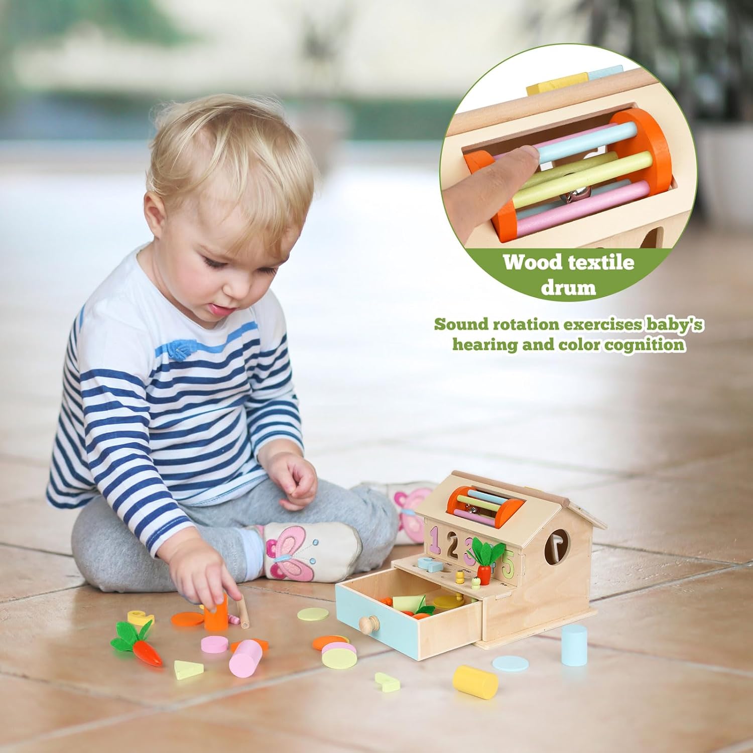 Casuta educationala, 8 in 1 activitati, joc de tip Montessori, 3 ani+ 001