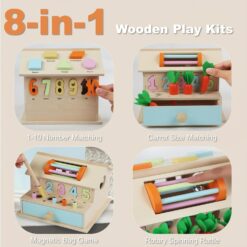 Casuta educationala, 8 in 1 activitati, joc de tip Montessori, 3 ani+ 001