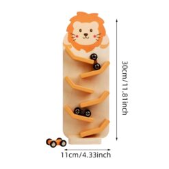 Circuit cu 3 masinute din lemn, Leu, 3 ani+