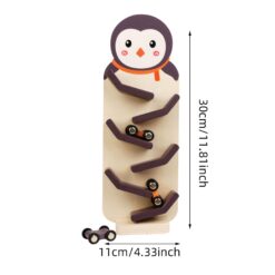 Circuit cu 3 masinute din lemn, Pinguin, 3 ani+