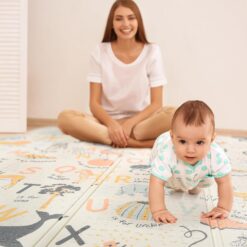 Covor pliabil de joacă termoizolant cu două fețe, 200 x 150 x 0.8 cm 01